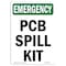 Signmission Safety Sign, OSHA EMERGENCY, 5" Height, PCB Spill Kit, Portrait OS-EM-D-35-V-10519 - alternate 1